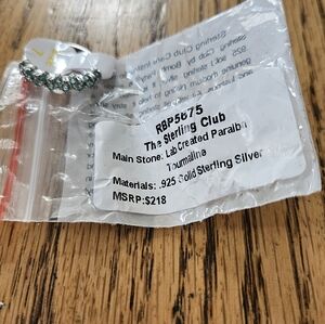 The Sterling Club Silver Ring with Green Tourmaline From Bomb Party